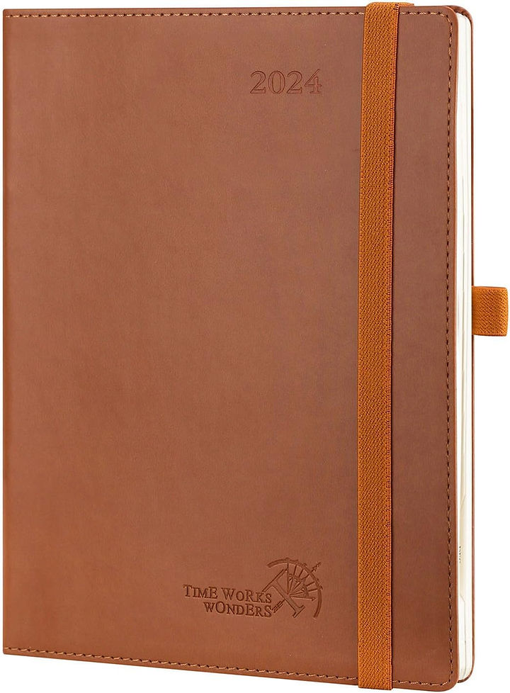 tan leather 2024 planner
